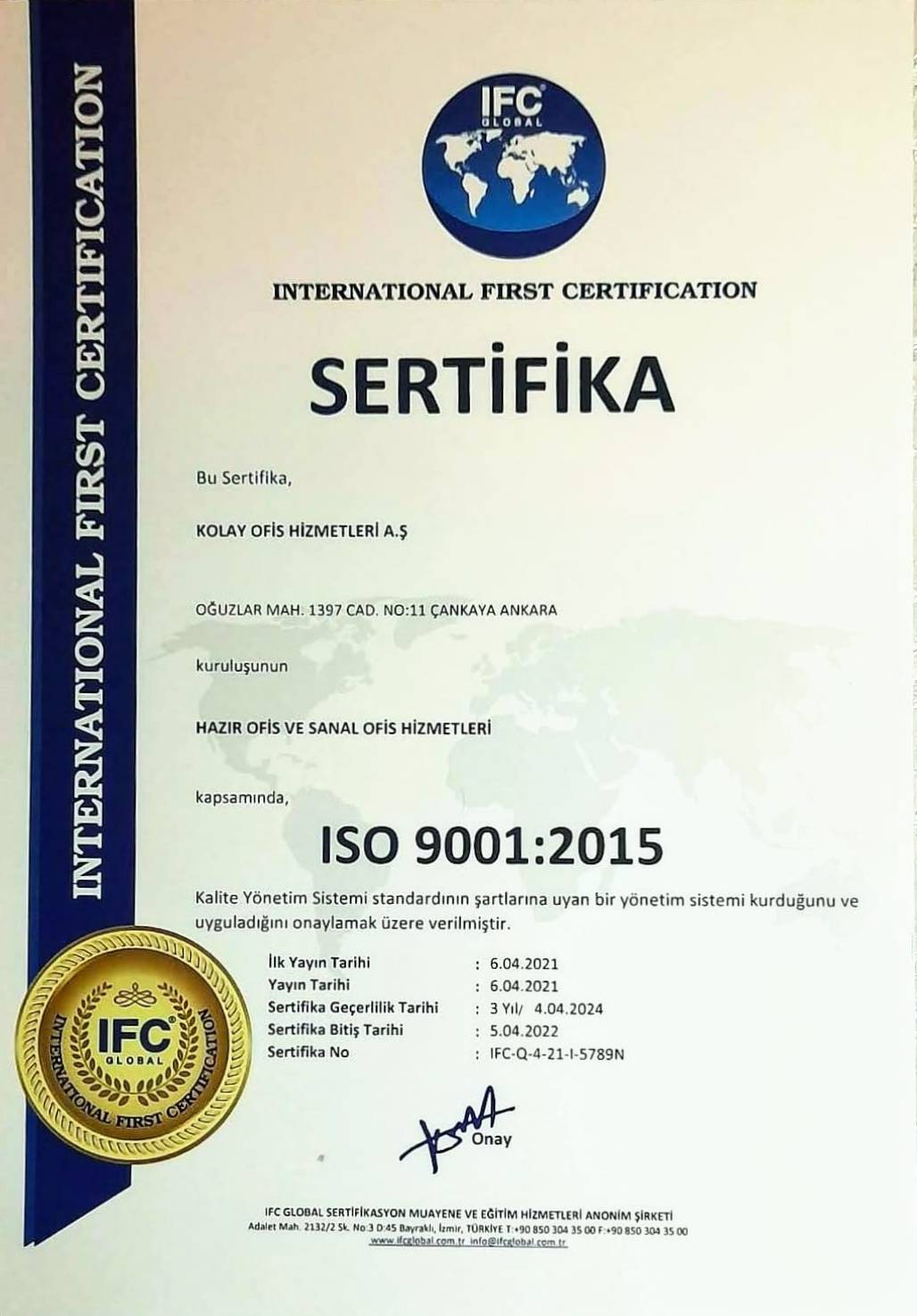sanal ofis iso 9001 sertifikası